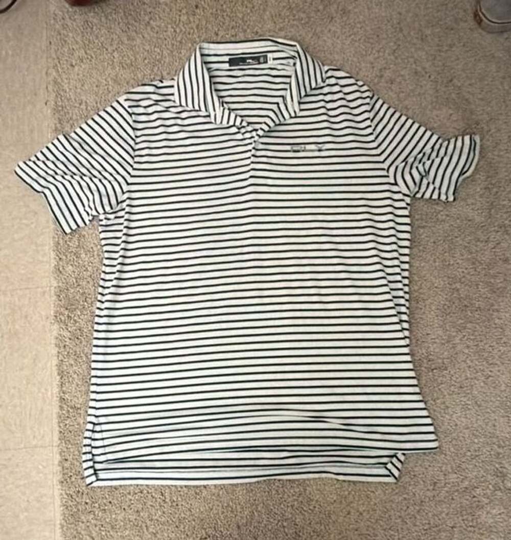 RLX Ralph Lauren Striped Short Sleeve Golf Polo Shirt Mens Size Large
